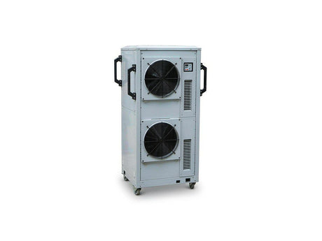 Delta Air-Assisted Liquid Cooling CDU — self-contained cabinet with fan array and heat exchanger coil (generic category image)
