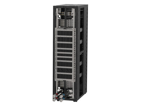 NVIDIA GB300 NVL72 Liquid-Cooled AI Rack — full-rack rendering with liquid-cooled compute trays, NVLink switch trays and rack manifolds