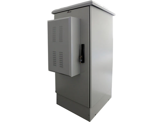 Zhiting Outdoor IP55 Edge Rack Cabinet (18U-42U) — weatherproof outdoor equipment cabinet with vented inner enclosure